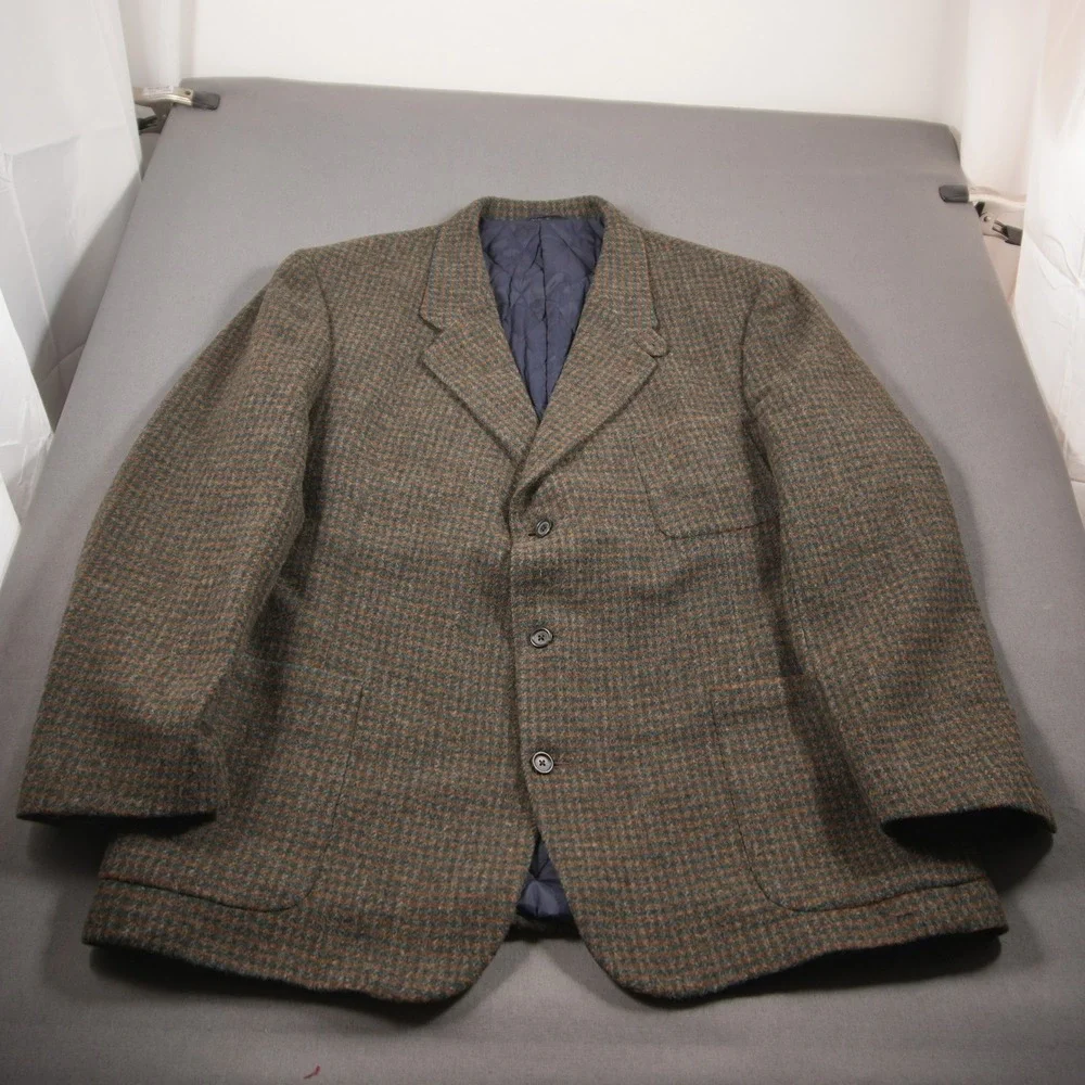 Vintage USA LL Bean Thinsulate Wool Nylon Micro Check Men Blazer XLT University